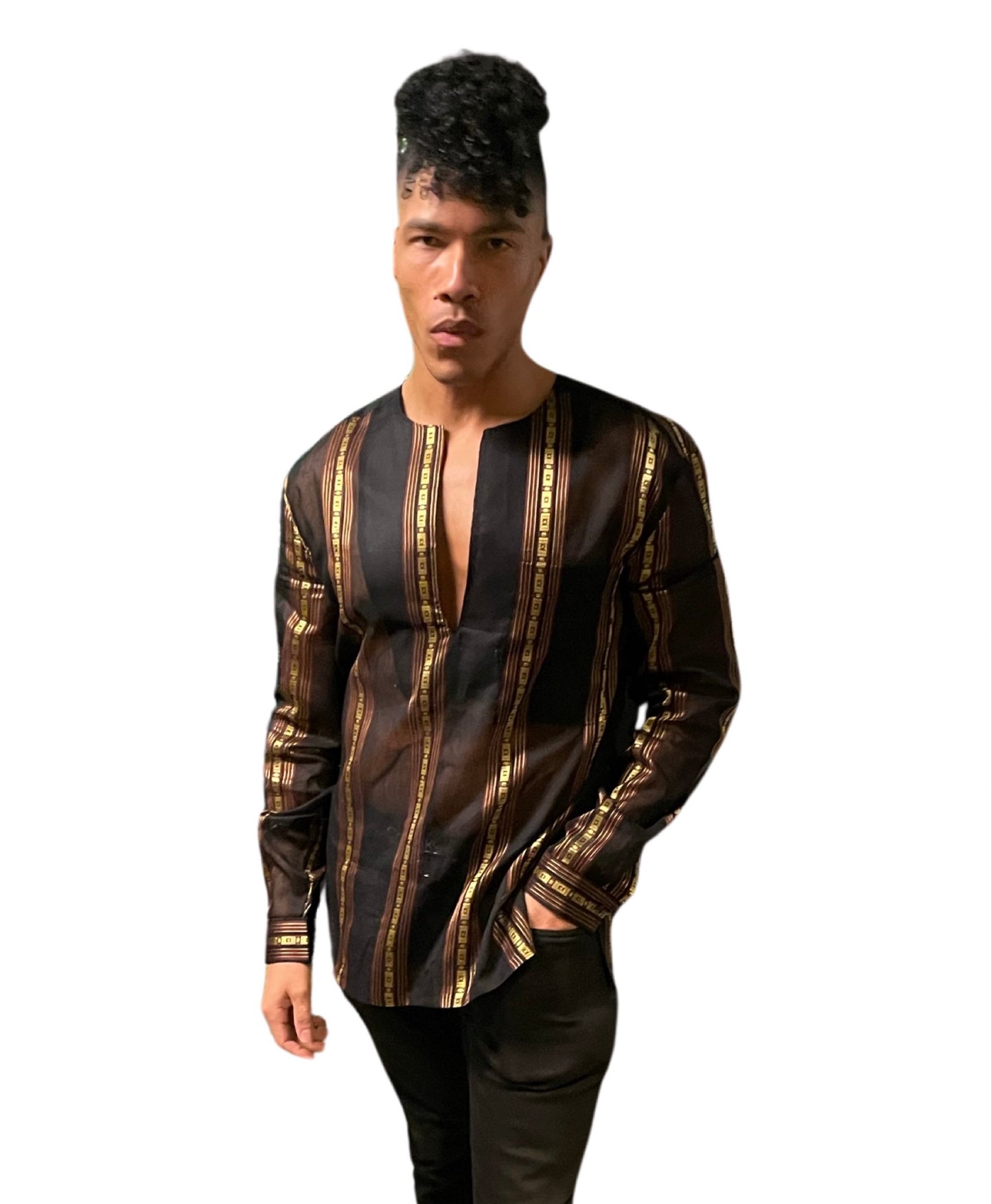 Men Long Sleeve shirt Round Nick.